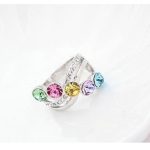 Elegantný kamienkový prsteň, Multicolor, 7,25