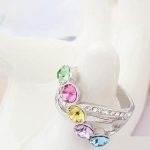 Elegantný kamienkový prsteň, viacfarebný, 8