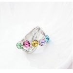 Elegantný kamienkový prsteň, viacfarebný, 8