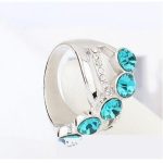 Elegantný kamienkový prsteň, modrý zirkón, 7,25