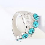 Elegantný kamienkový prsteň, modrý zirkón, 8