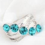 Elegantný kamienkový prsteň, modrý zirkón, 8