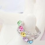 Elegantný kamienkový prsteň, Multicolor, 6.5