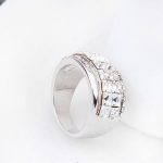 Prsteň kubický kameň, Crystal, zdobený kryštálom Swarovski, 8.5