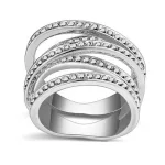 5-pásmový prsteň, Jet Metallic Silver, 7.5
