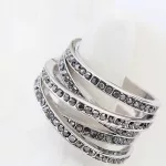 5-pásmový prsteň, Jet Metallic Silver, 7.5