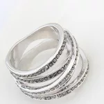 5-pásmový prsteň, Jet Metallic Silver, 8.5