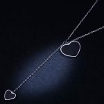 Ezüst nyaklánc fekete szívvel