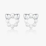 Strieborné náušničky, mačička