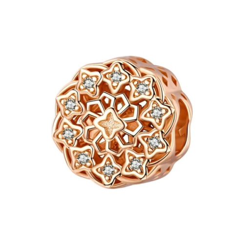 Strieborné kúzlo, mandala, ružové zlato