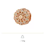 Strieborný charm, mandala, rosegold