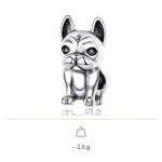 Strieborný charm, bulldog