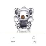 Strieborné charm, koala