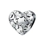 Strieborné kúzlo, srdce s indigovým vzorom