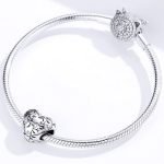 Strieborné kúzlo, srdce s indigovým vzorom