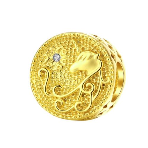 Strieborný prívesok s jednorožcom, zlatý