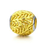 Strieborný prívesok so vzorom listov, zlatý