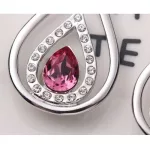 Náušnice v tvare kvapky s kryštálom Swarovski, ružové