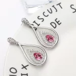 Náušnice v tvare kvapky s kryštálom Swarovski, ružové