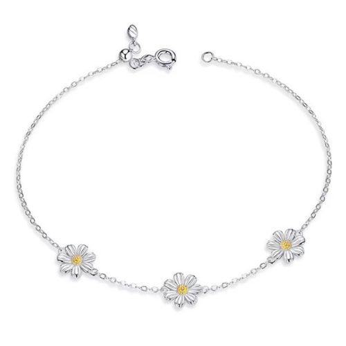 Ezüst karkötő ékszerüveggel