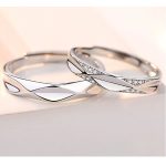 Dámsky snubný prsteň, strieborný, nastaviteľný