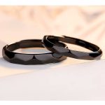 Ezüst karikagyűrű, egy pár, fekete