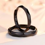 Ezüst karikagyűrű, egy pár, fekete