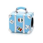 Ezüst charm, bőrönd