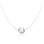 Strieborný náhrdelník s priesvitným perlovým príveskom
