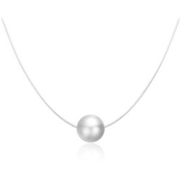 Strieborný náhrdelník s priesvitným perlovým príveskom