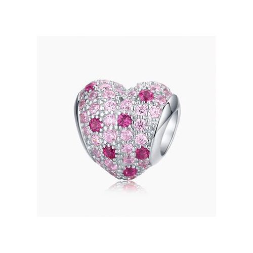 Strieborné kúzlo, kvetinové srdce, ružové