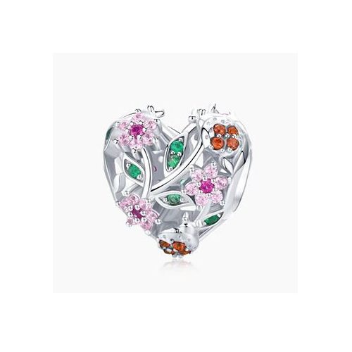 Strieborné kúzlo s prepichnutým srdcom, viacfarebné