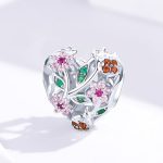 Strieborné kúzlo s prepichnutým srdcom, viacfarebné