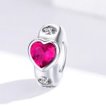 Strieborný prívesok so srdiečkom, ružový