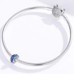 Strieborný prívesok so vzorom inda, modrý