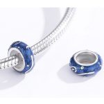 Strieborný prívesok so vzorom inda, modrý