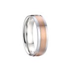 Pánsky snubný prsteň, nerez, ružové zlato, veľkosť 9