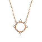 Strieborný náhrdelník s príveskom slnko, ružové zlato