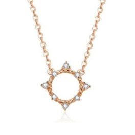 Strieborný náhrdelník s príveskom slnko, ružové zlato
