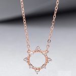 Strieborný náhrdelník s príveskom slnko, ružové zlato