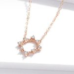 Strieborný náhrdelník s príveskom slnko, ružové zlato