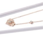 Náhrdelník s ozdobným príveskom srdiečka, striebro, ružové zlato