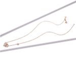 Náhrdelník s ozdobným príveskom srdiečka, striebro, ružové zlato