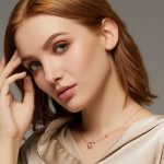 Náhrdelník s ozdobným príveskom srdiečka, striebro, ružové zlato