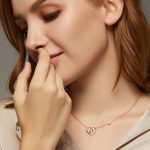 Náhrdelník s ozdobným príveskom srdiečka, striebro, ružové zlato