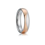 Pánsky snubný prsteň, titánová oceľ, ružové zlato, veľkosť 8
