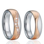 Dámsky snubný prsteň, titánová oceľ, ružové zlato, veľkosť 9