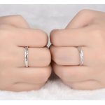 Dámsky snubný prsteň, strieborný, nastaviteľný