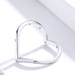 Strieborný prsteň v tvare srdca, veľkosť 7