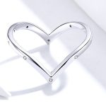 Strieborný prsteň v tvare srdca, veľkosť 6
